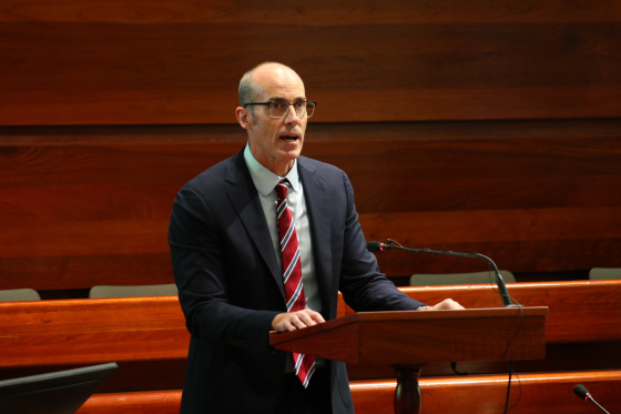 UNSW Dean of Law & Justice Professor Andrew Lynch speaking at the 2026 Mason Conversation in Sydney.
